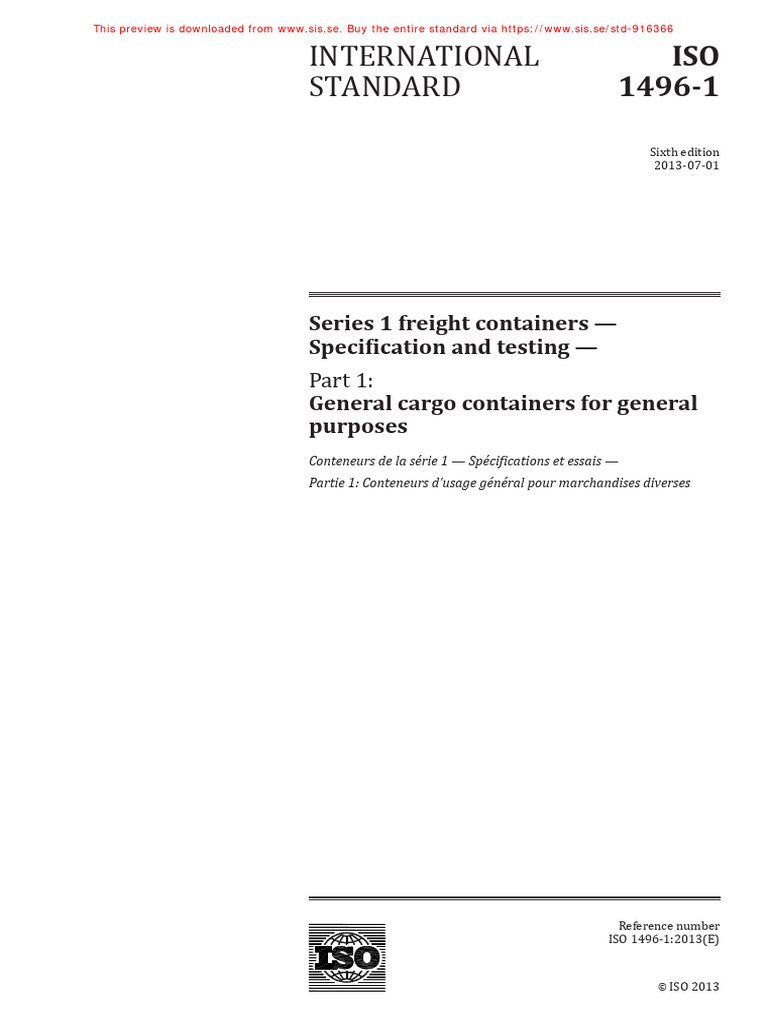 ISO 1496-1: General Cargo Containers | PDF | International Organization ...