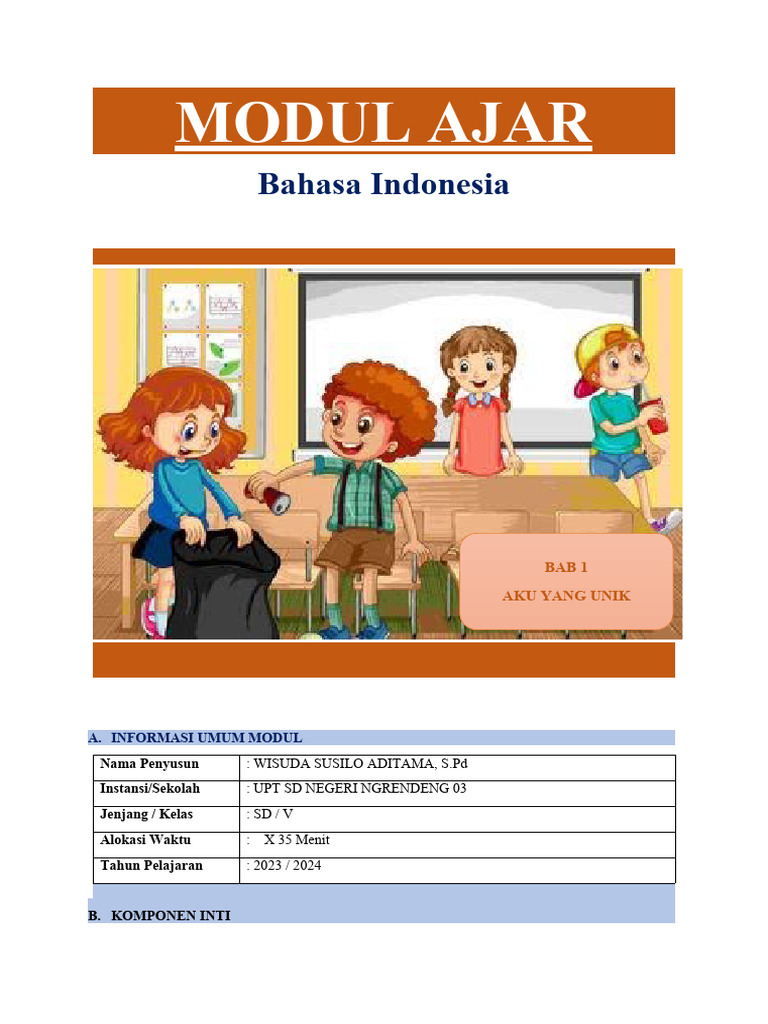 Modul Ajar Bahasa Indonesia Kelas 5 | PDF