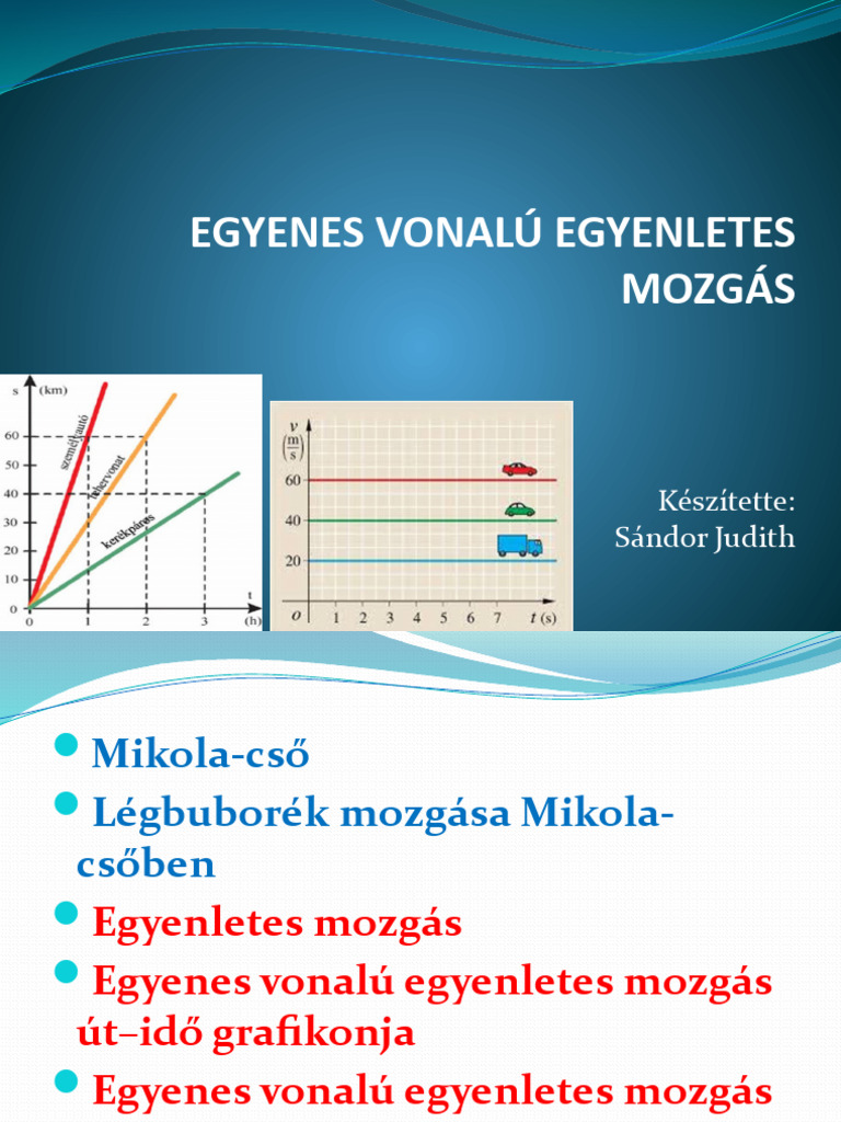 Az Egyenes Vonalú Egyenletes Mozgás | PDF