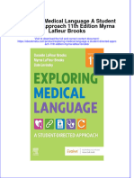 Full Ebook of Exploring Medical Language A Student Directed Approach 11Th Edition Myrna Lafleur Brooks Online PDF All Chapter