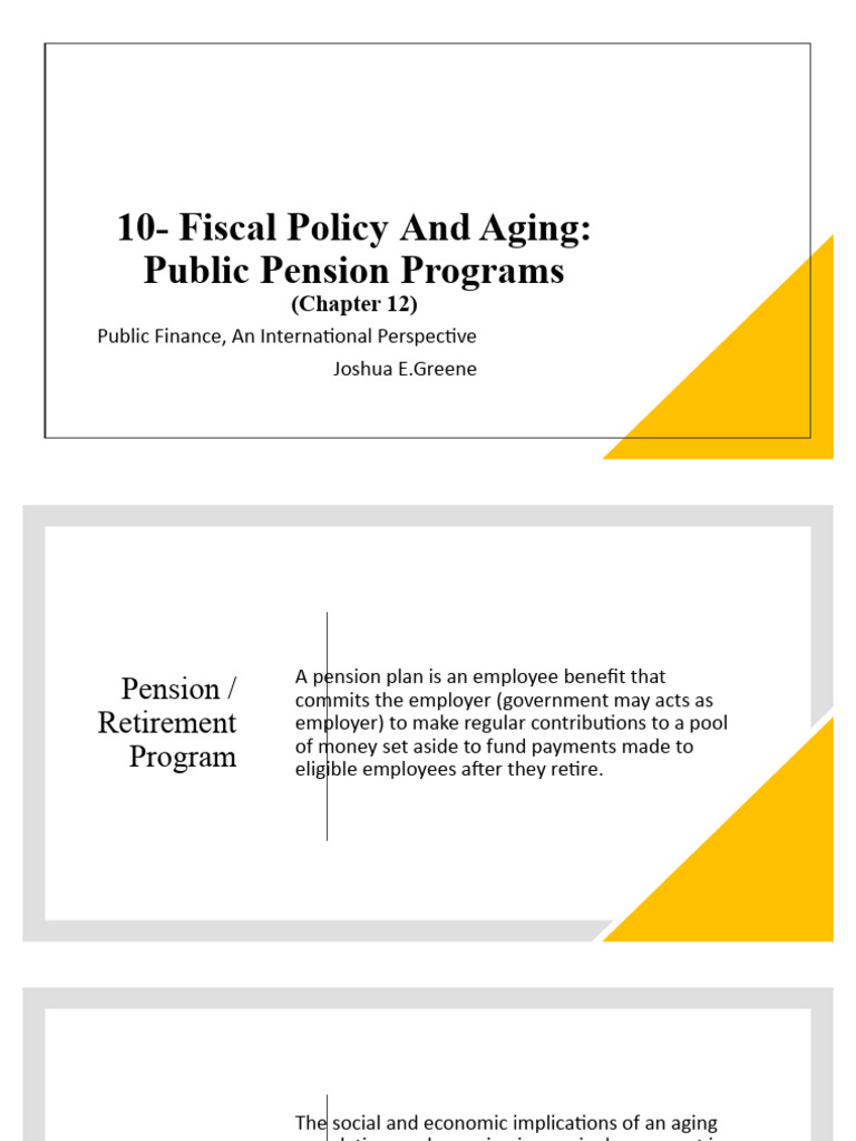 Public Pension Programs and Aging Issues | PDF | Pension | Retirement