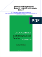 Full Ebook of Geographers Biobibliographical Studies Volume 38 1St Edition Elizabeth Baigent Online PDF All Chapter