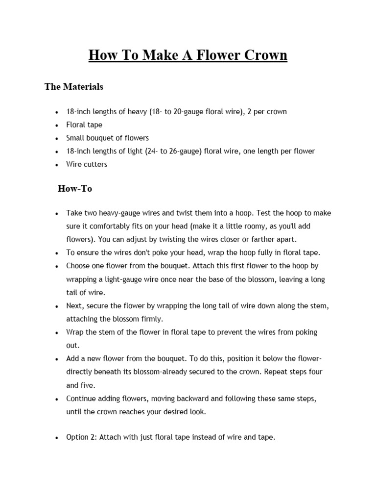 How To Make A Flower Crown | PDF