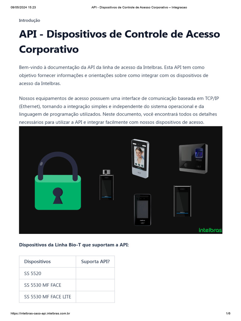Integração API Controle de Acesso Intelbras | PDF | Ciência da ...