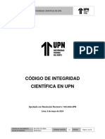 Codigo de Integridad Cientifica en Upn