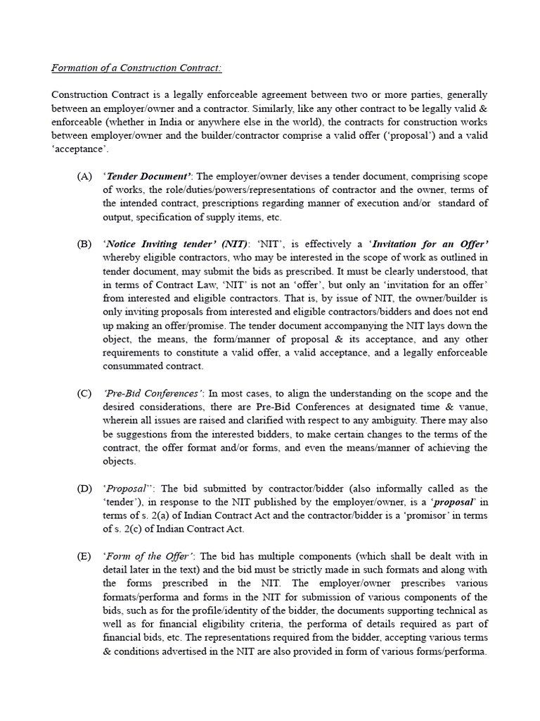 Construction Contract Formation Guide | PDF | Private Law | Justice