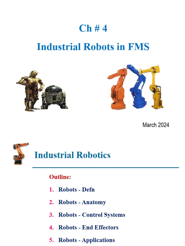 Industrial Robots in FMS | PDF | Robotics | Robot