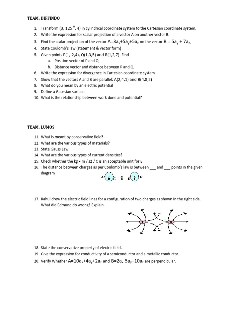 Physics Problems on Electric Fields and Vectors | PDF | Electric Field ...
