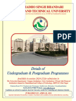 Admission Brochure For: Details of Undergraduate & Postgraduate Programmes