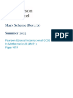 Mark Scheme (Results) Summer 2023: Pearson Edexcel International GCSE in Mathematics B (4MB1) Paper 01R