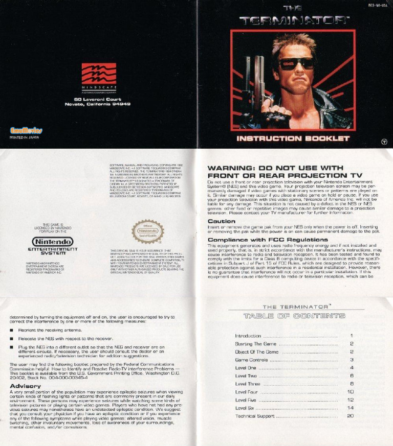 Terminator, The (USA, Europe) NES Manual | PDF