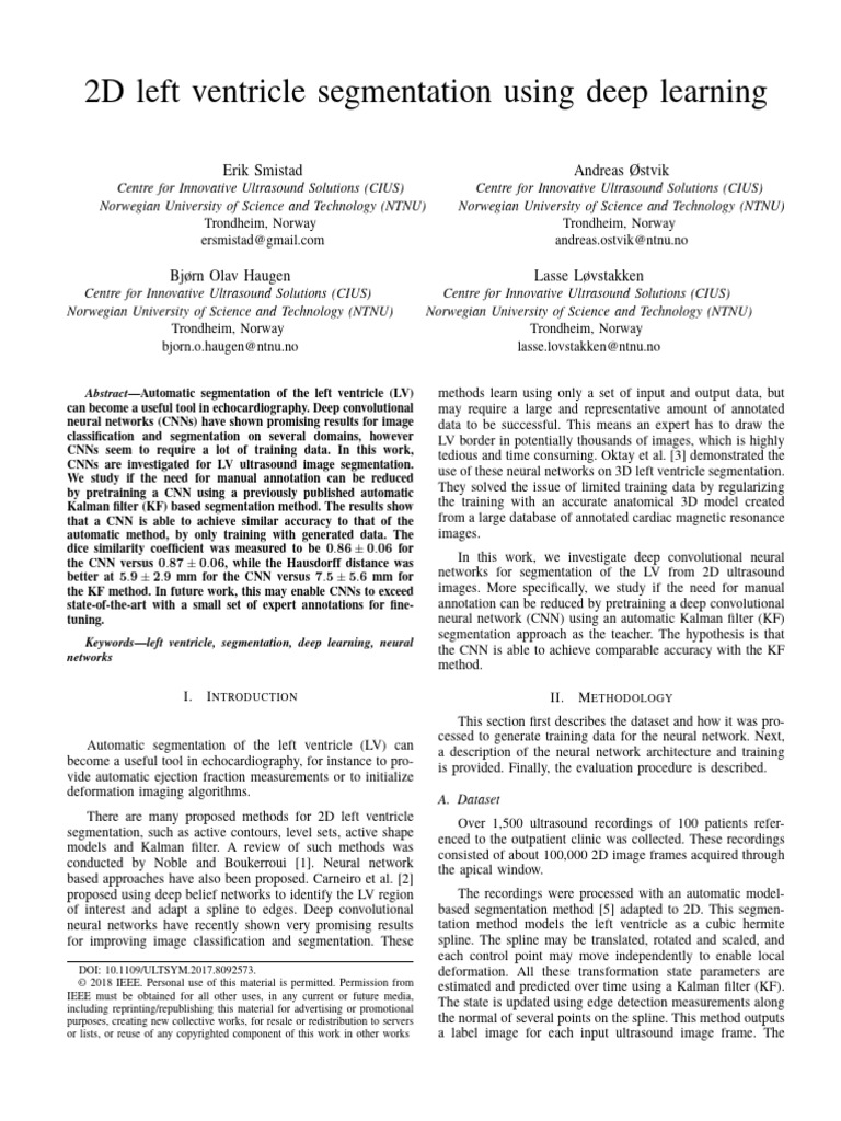 IUS 2017 Left Ventricle Segmentation Using Deep Learning | PDF | Image ...