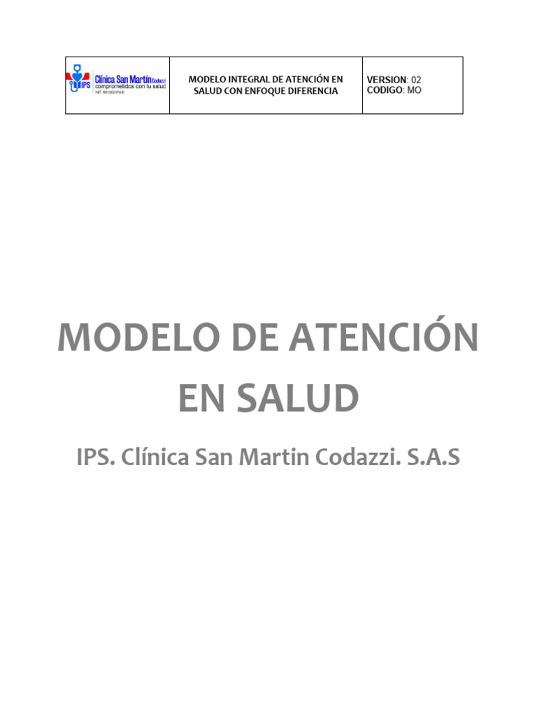 Modelo de Atencion en Salud | PDF | Calidad (comercial) | Seguridad del ...