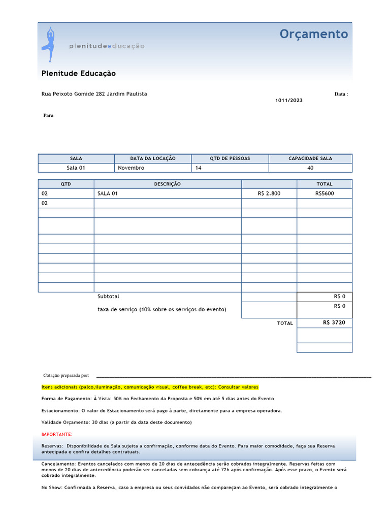 Modelo Orçamento | PDF