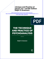 Ebook The Technique and Practice of Psychoanalysis Vol 1 2016Th Edition Ralph R Greenson Online PDF All Chapter