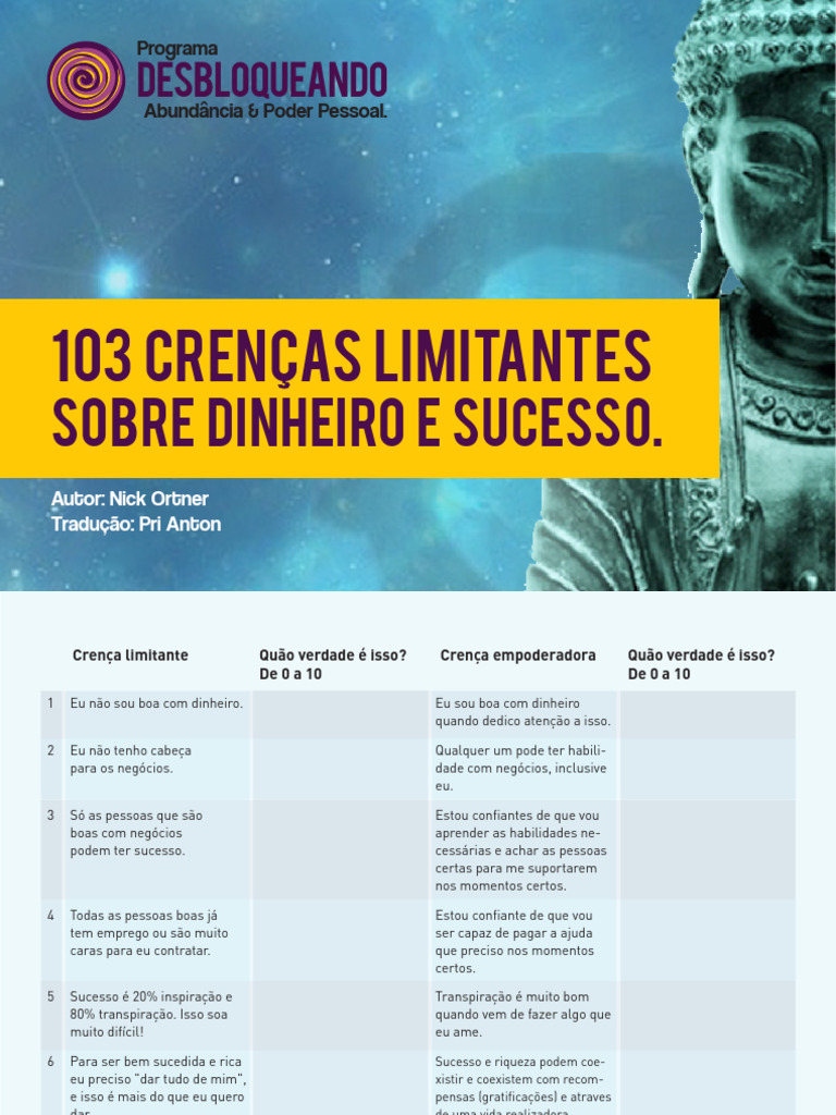 Toaz - Info 103 Crenas Limitantes Sobre Dinheiro e Sucessopdf PR | PDF