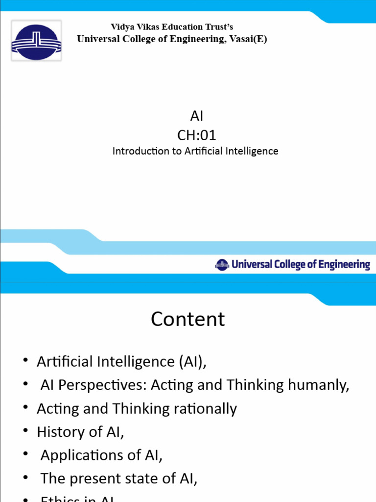 Ch01 Introduction To AI | PDF | Artificial Intelligence | Intelligence