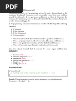 Conditional Statement in C