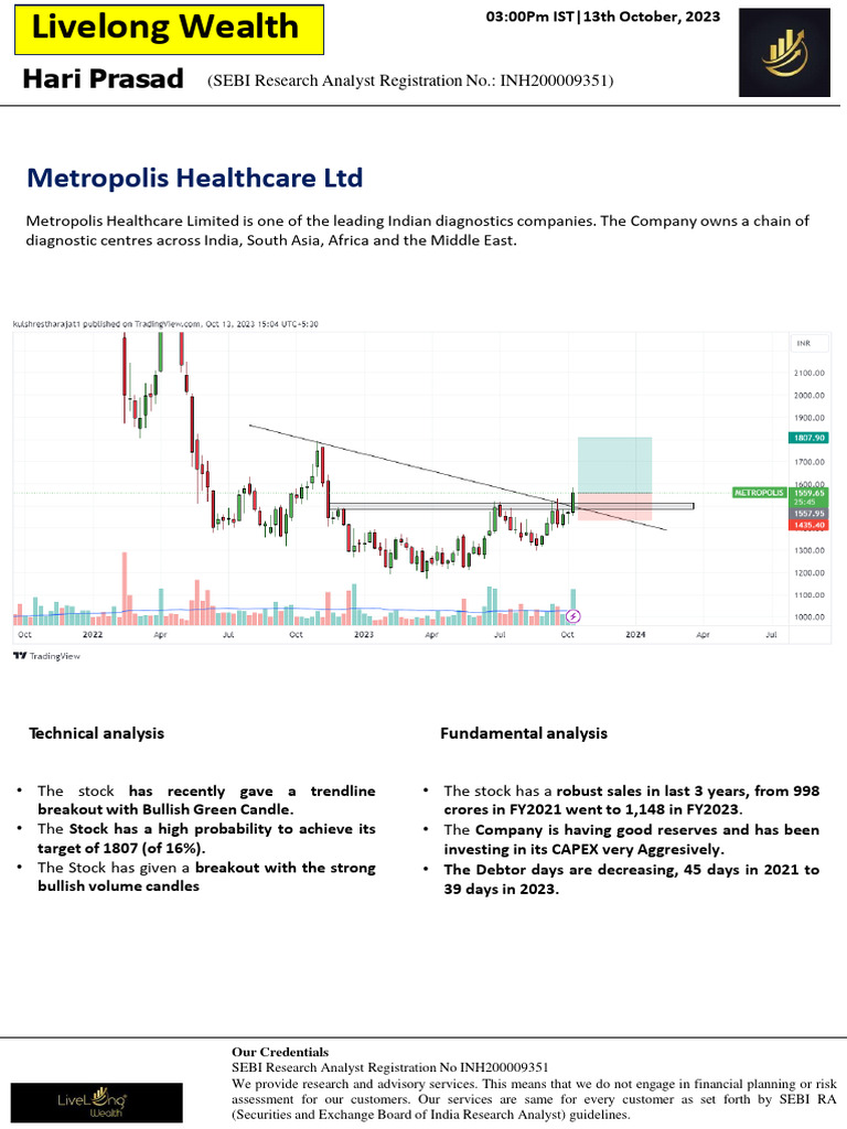 Metropolis Healthcare Stock Analysis | PDF