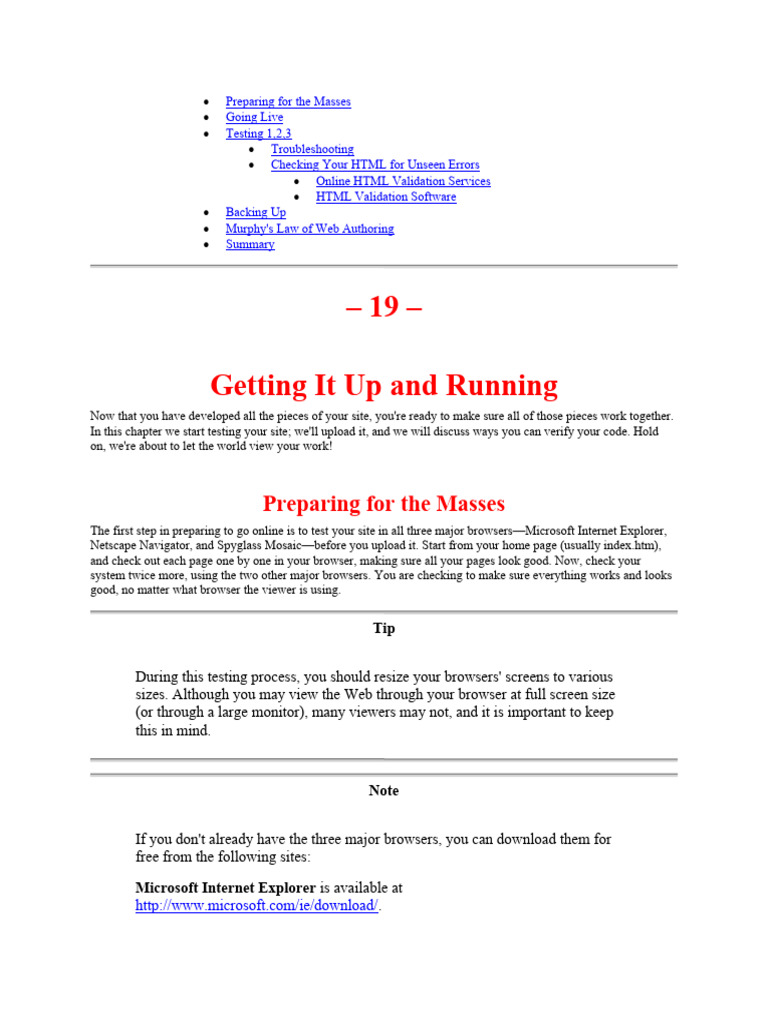 HTML Site Launch and Testing Guide | PDF | Web Server | Internet & Web