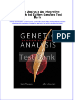 Full Genetic Analysis An Integrative Approach 1St Edition Sanders Test Bank Online PDF All Chapter