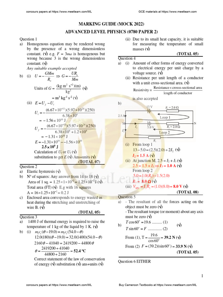 Advanced Level Physics Mock Exam Guide | PDF | Ear | Atmosphere Of Earth