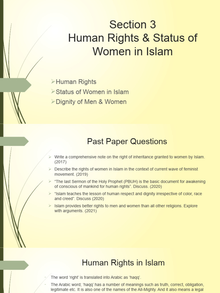 Section 3 - Human Rights & Status of Women in Islam | PDF | Muhammad ...