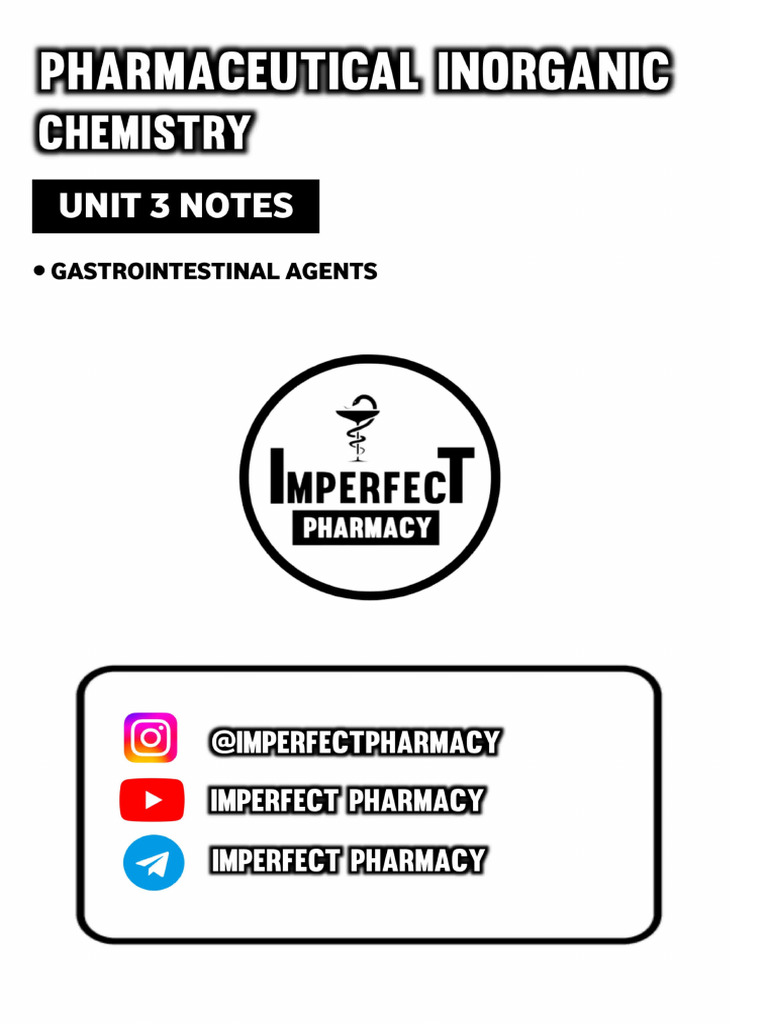 UNIT 3 Inorganic Chemistry (IMPERFECT PHARMACY) | PDF