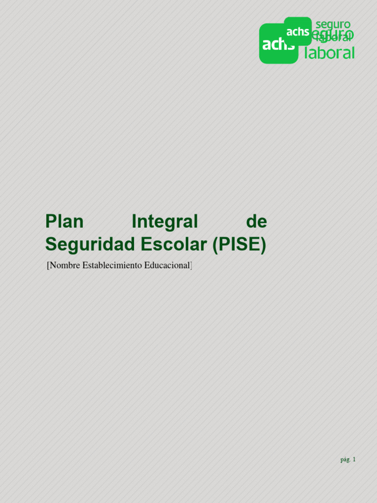 PISE - 01 - Plan Integral de Seguridad Escolar v.02 | PDF | Riesgo ...