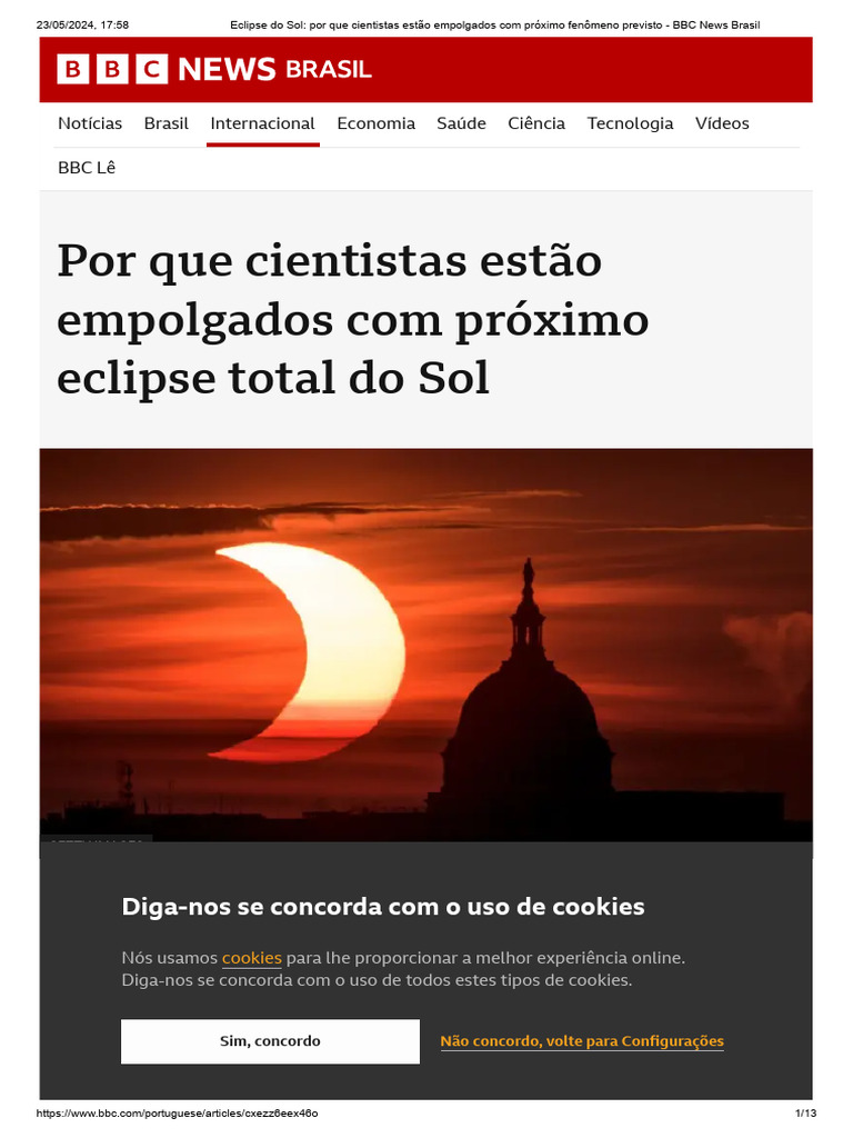 Eclipse Do Sol - Por Que Cientistas Estão Empolgados Com Próximo ...