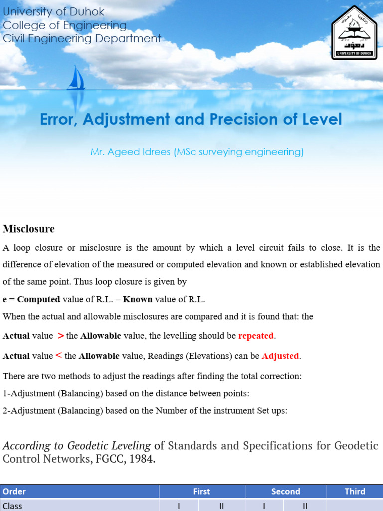Leveling Circuit Error Analysis | PDF | Metrology