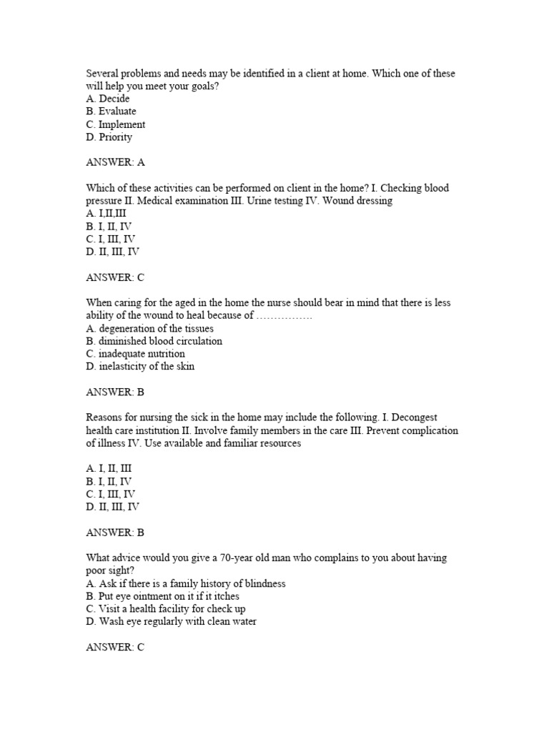 Public Health Nursing MCQs and Answers | PDF | Infection | Vaccines