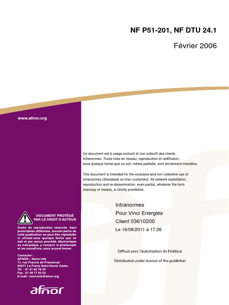 Norme NF DTU 24.1 : Fumisterie et Conduits | PDF | Code de la ...