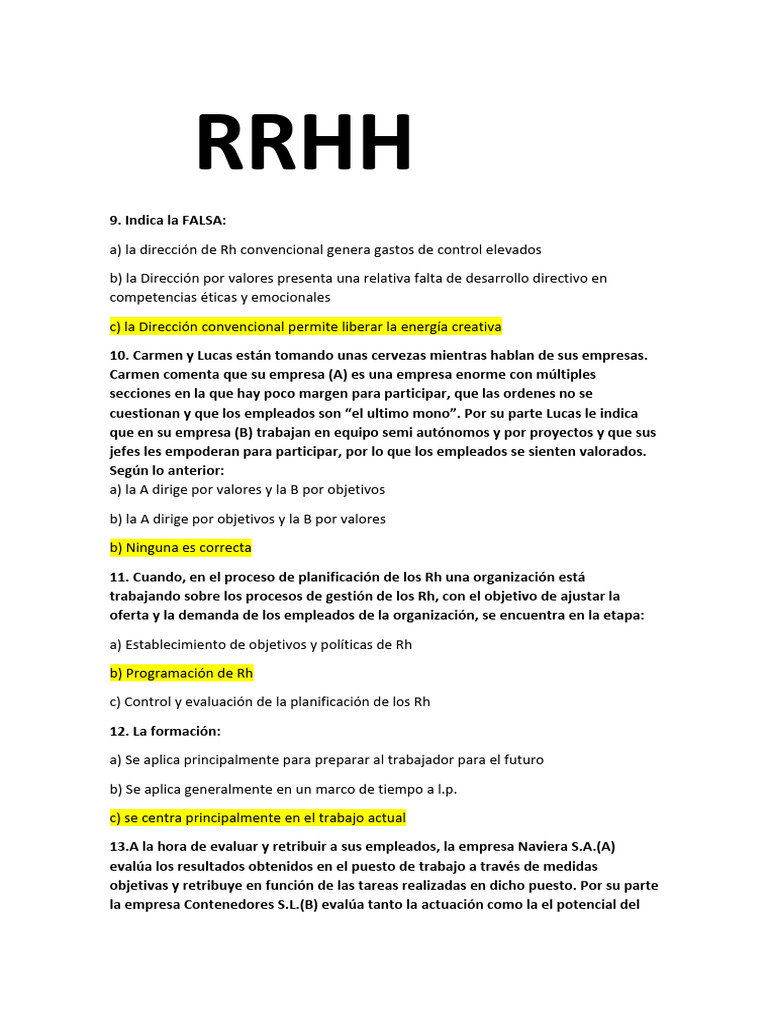 Test Ex Final RRHH | PDF | Business | Reclutamiento