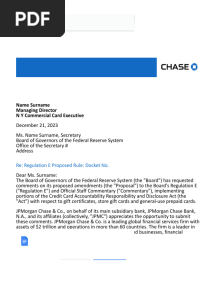 Chase Bank Letterhead Template