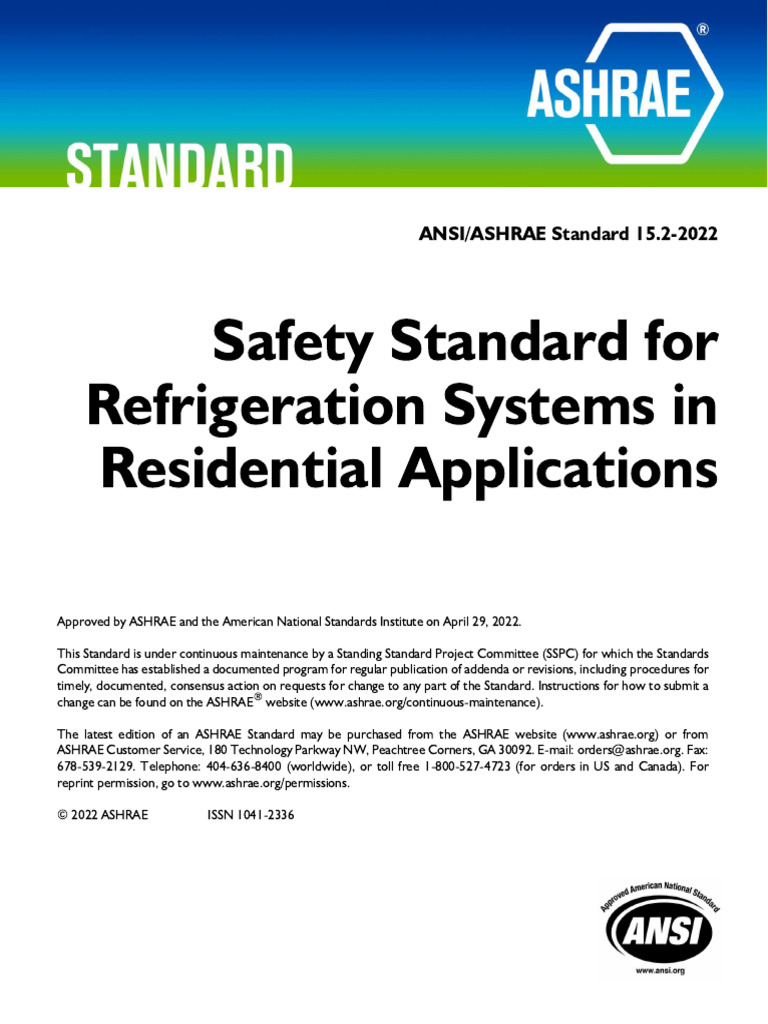 ANSI ASHRAE Standard 15.22022 PDF Pipe (Fluid Conveyance) Air