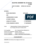 Metro Investments V Commissioner of Lands Others (Appeal 220 of 2012) 2014 ZMSC 141 (30 October 2014)