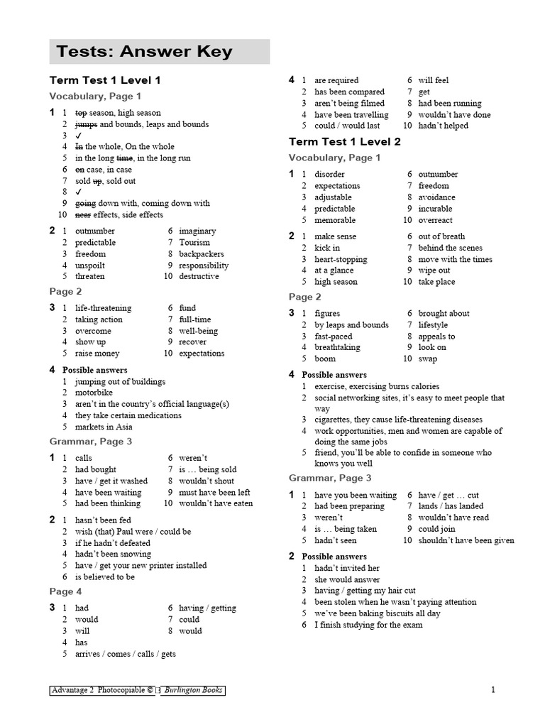 06advantage2 TT1 Test AK | PDF