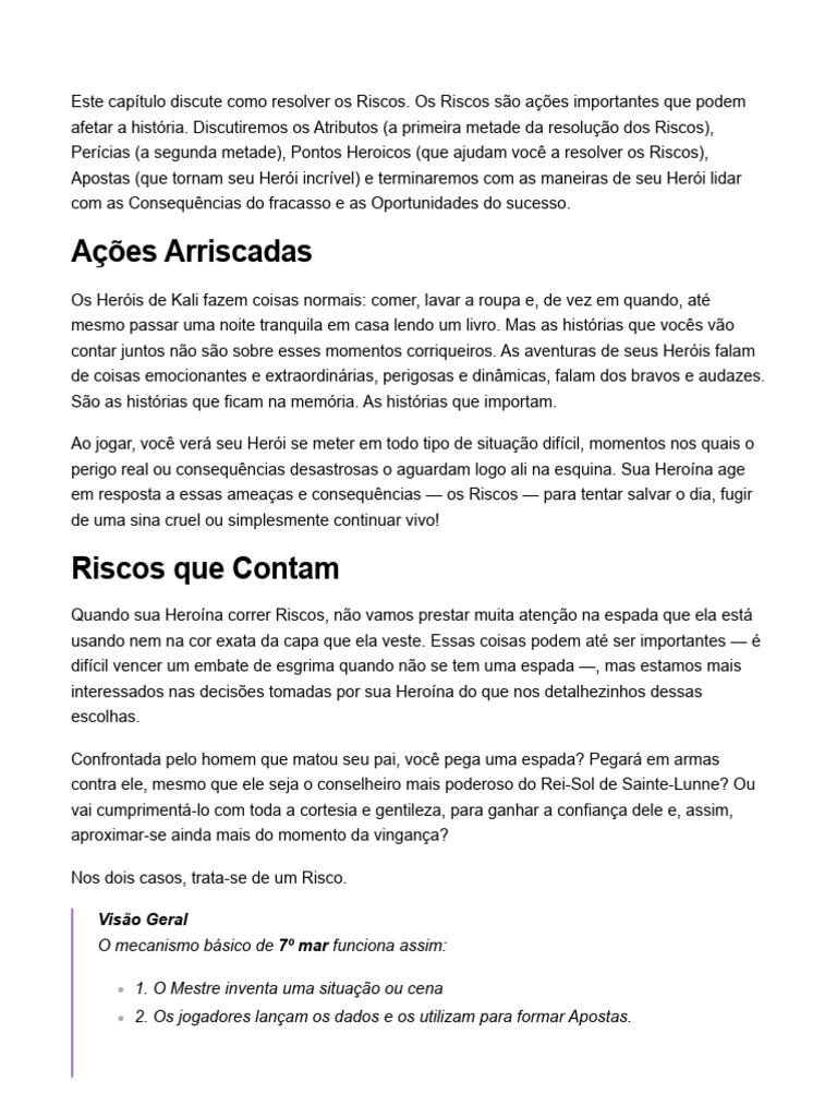 Resolvendo Riscos em 7º Mar | PDF | Herói | Armas de fogo