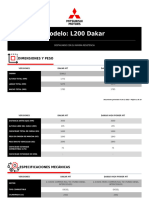 Especificaciones Técnicas Mitsubishi L200 Dakar
