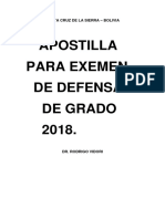 Apostilla para Examen de Defensa de Grado 2018 - DR Rodrigo Vidori