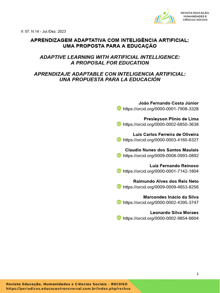 Aprendizagem Adaptativa com IA na Educação | PDF | Aprendizado ...