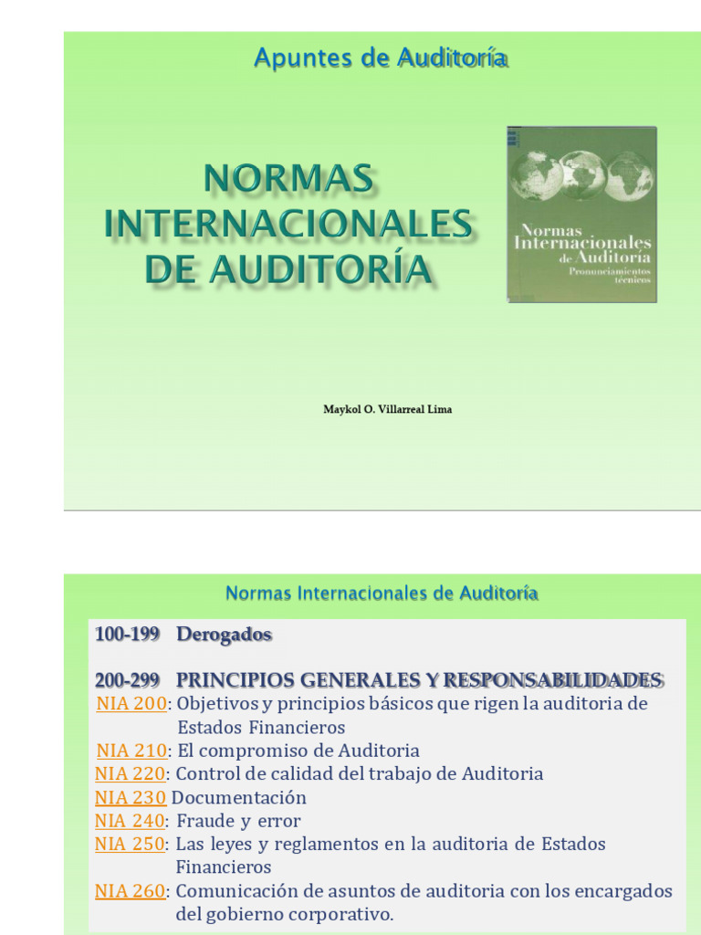 Normas Internacionales de Auditoría | PDF | Auditoría | Contralor