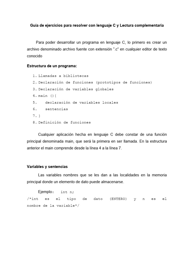 Ejercicios y Programas en C | PDF | Archivo de computadora | Puntero ...