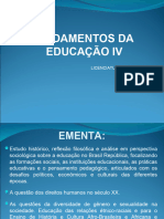 Plano de FUNDAMENTOS DA EDUCAÇÃO IV