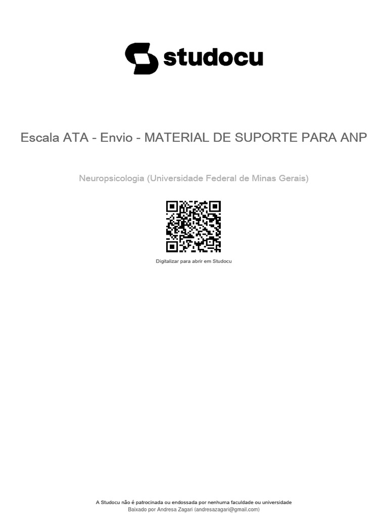 Escala Ata Envio Material de Suporte para Anp | PDF | Aprendizado | Dormir