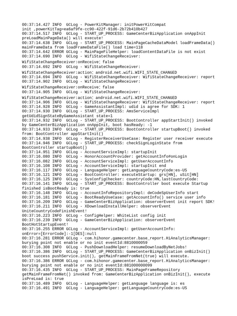 GameCenterBizApplication Startup Log | PDF | Internet Protocols | Computing