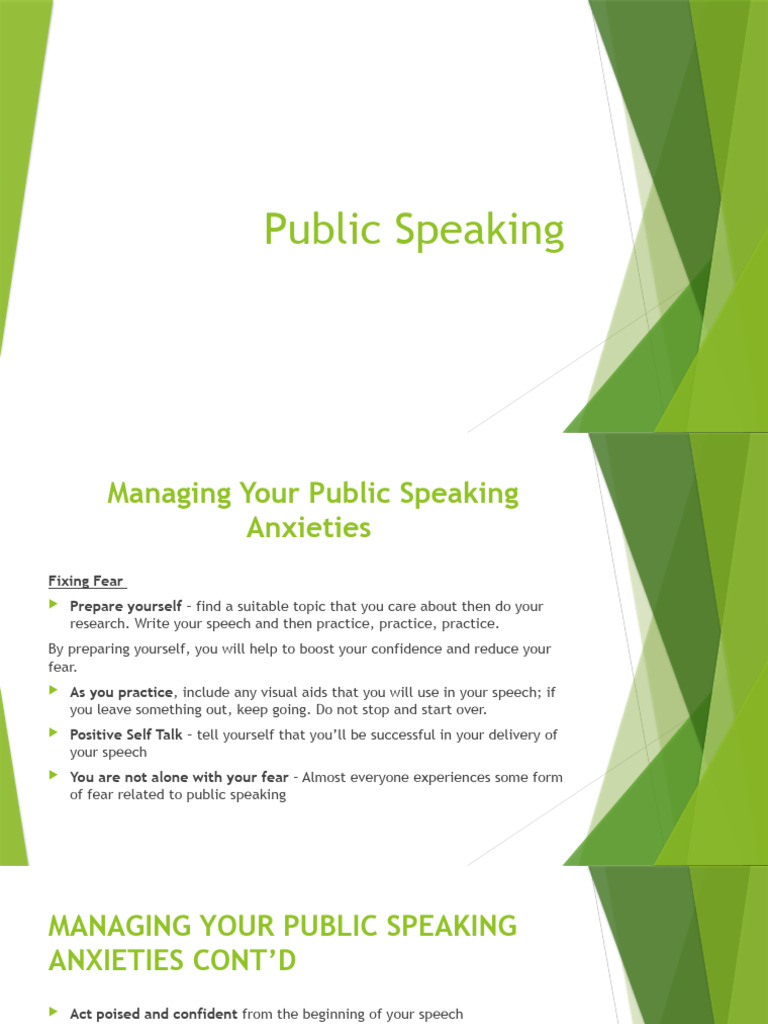 Mastering Public Speaking Anxiety | PDF