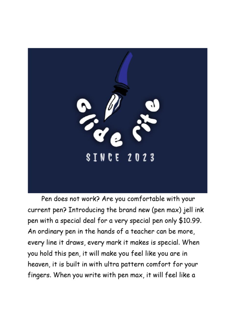 Pen does not work Are you comfortable with your current pen PDF