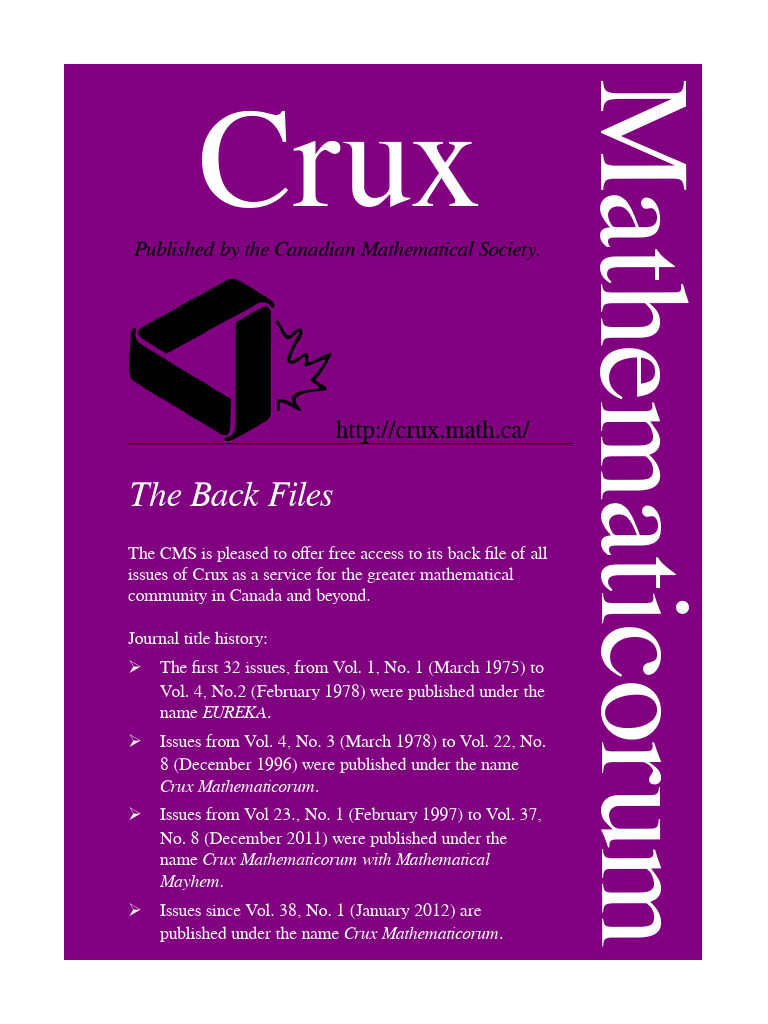 Crux Mathematicorum: November 1984 | PDF | Triangle | Mathematics